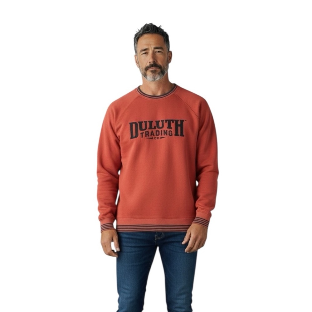 Duluth Trading Co Embroidered Crewneck Gorpcore Outdoors Sweatshirt